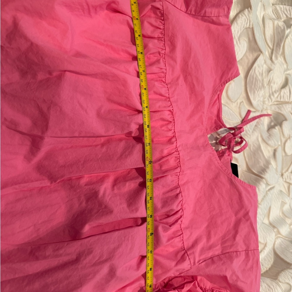 WHO WHAT WEAR Women’s asymmetrical tier pink ruffle short sleeve dress.  XXL - Picture 12 of 16